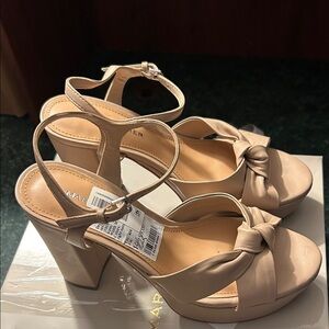 Marc Fisher Nude Platform Sandals